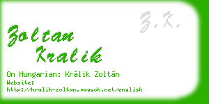 zoltan kralik business card