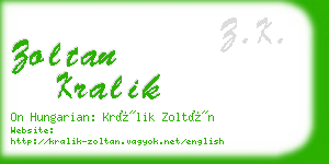 zoltan kralik business card